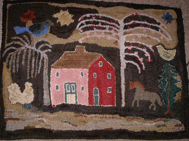 Cottage and Apple Tree antique adaptation   22 x 30  = $62 plus shipping